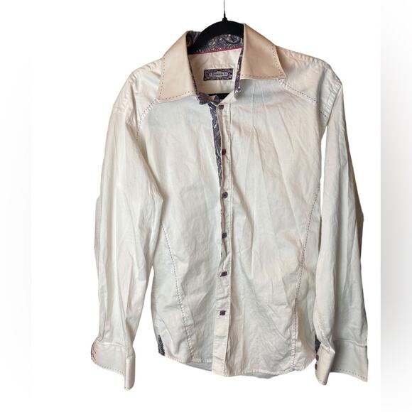 7 Downie Street White Button Down Dress Shirt Men's Size Small - Picture 5 of 15